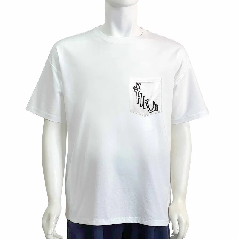 YeaHK Oversized Pocket T-shirt, White