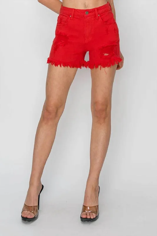 By All Means High Rise Shorts In Fiesta