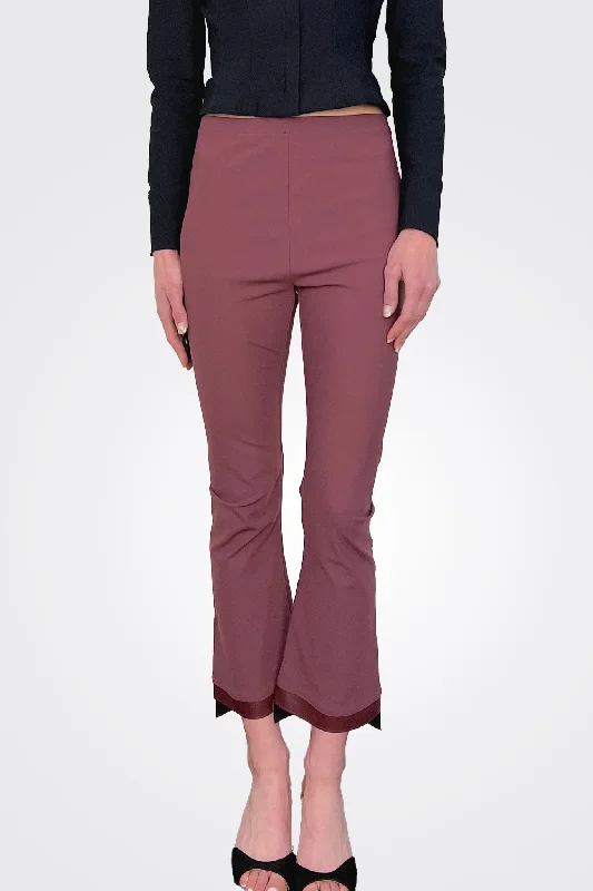 Olga Cropped Flare Pant - Bourdeaux