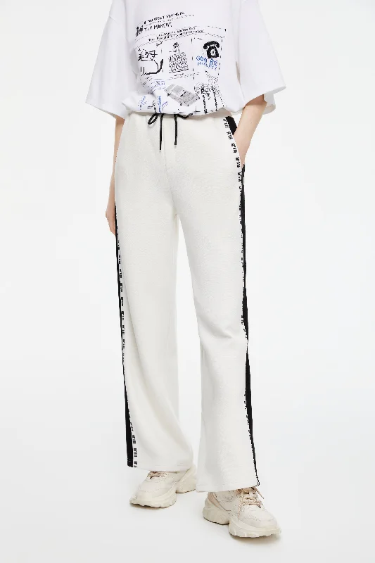 Side Seam Color Blocked Wide Leg Pants