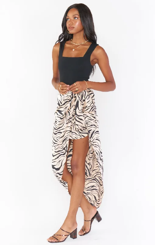 Wrap Me Up Skirt ~ Coconut Zebra Satin