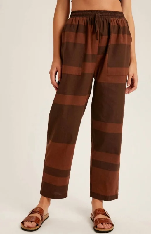 Color Block Slouchy Pants In Brown