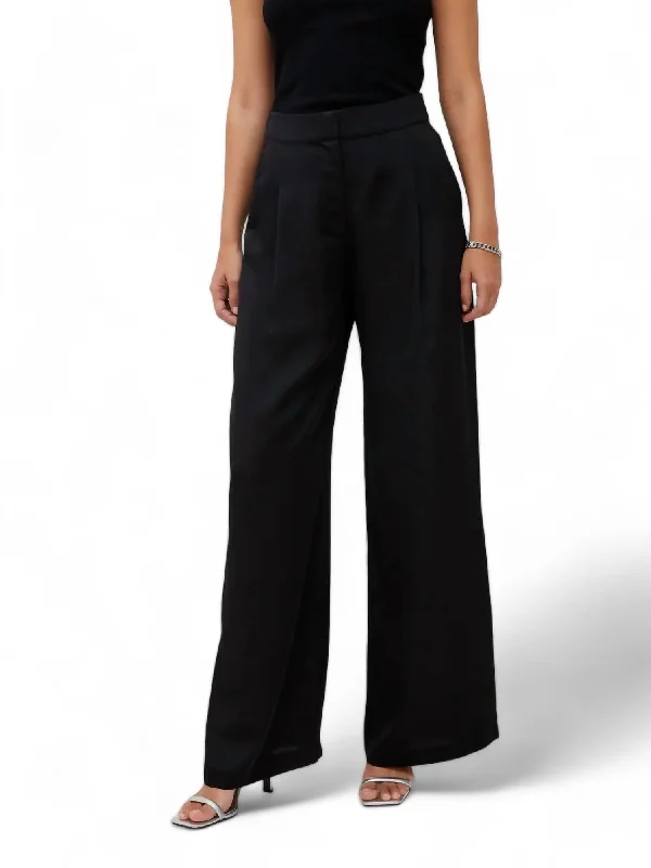 Harlow Sateen Trouser In Black