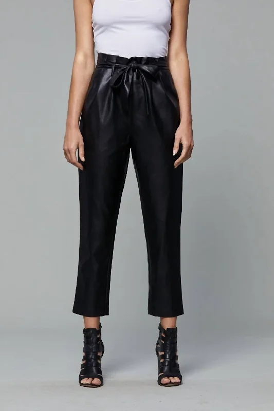 Uptown Paper Bag Pants In Black