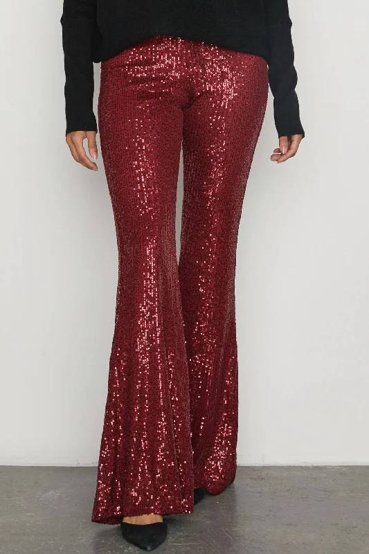 Women's Sequin Pants In Red