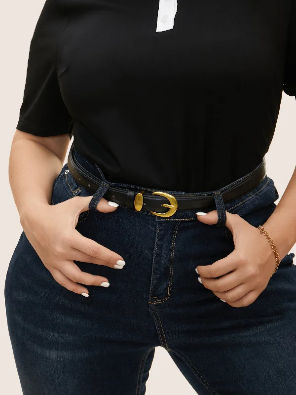 Versatile Small Gold Buckle Narrow Belt