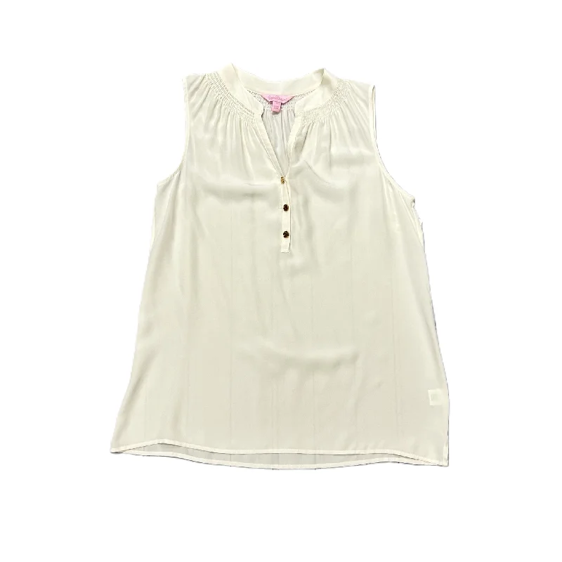 Cream Top Sleeveless Designer By Lilly Pulitzer, Size: S