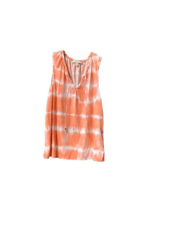 Tie Dye Print Top Sleeveless Designer Michael By Michael Kors, Size L