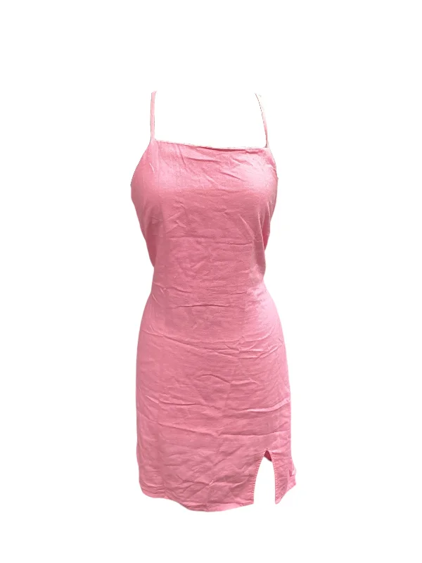 Pink Dress Casual Midi Clothes Mentor, Size M