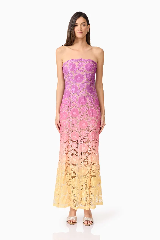 Mesmerizing Ombre Lace Maxi Dress In Purple