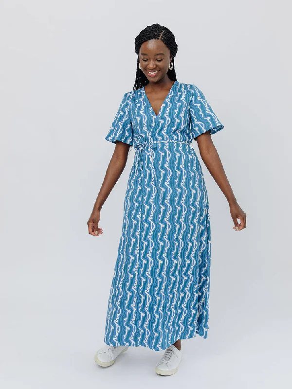 Brea Wrap Dress - Blue Samudra