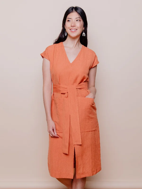 Darjeeling Pocket Dress - Amber Linen