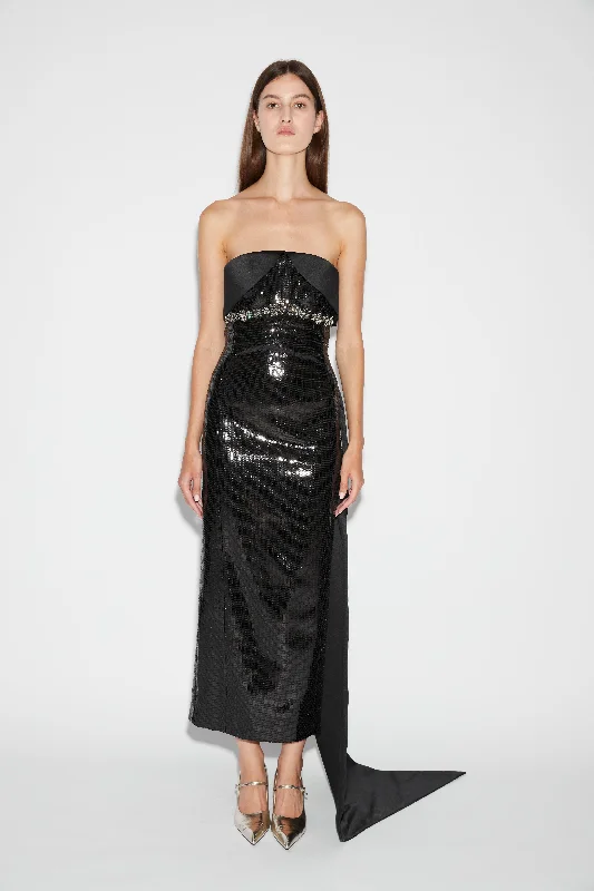 GRETA DRESS BLACK EMBELLISHED SEQUINS