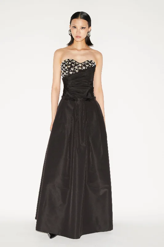 GWYNETH GOWN BLACK EMBELLISHED TAFFETA