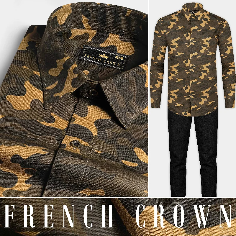 Alpine and Noir Brown Camouflage Royal Oxford Shirt