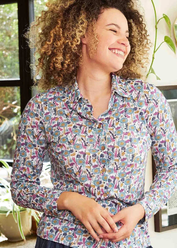 Dotty Cotton Jersey VELCRO® Brand Fastening Shirt