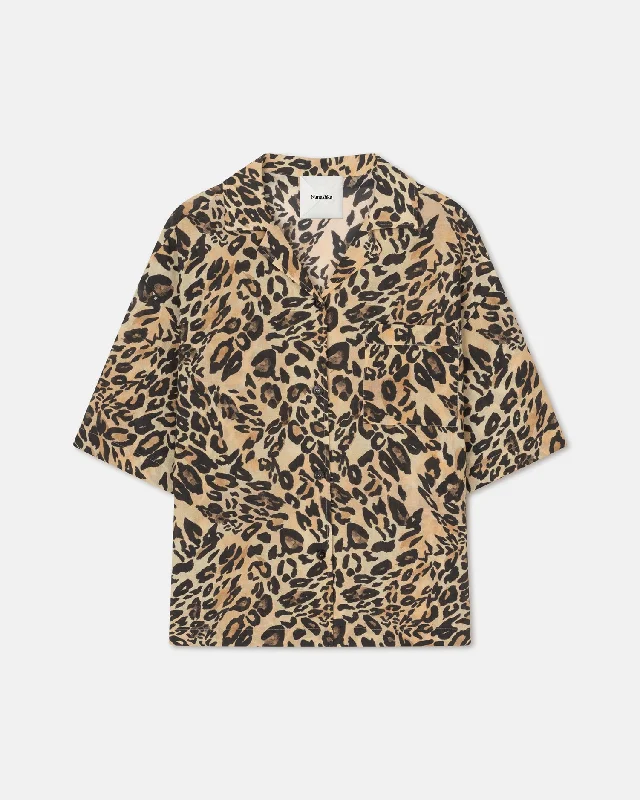 Katnis - Printed Cotton-Voile Shirt - Leopard