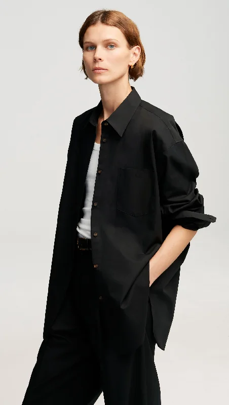 Oversized Shirt in Cotton Twill | Black