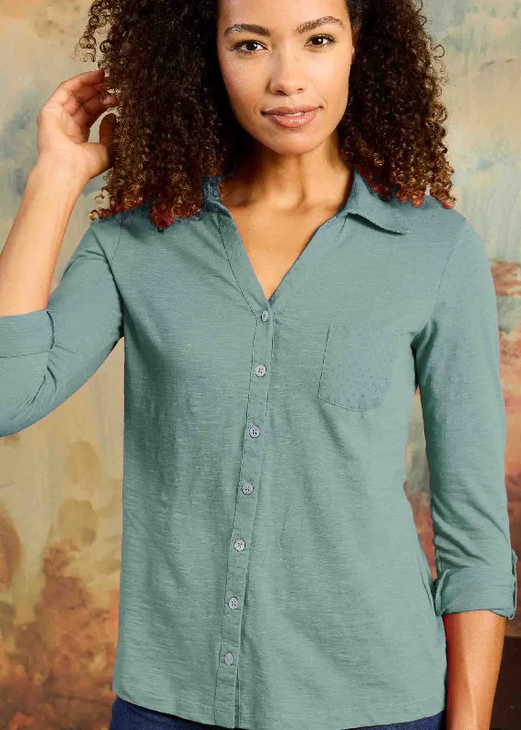 Yasmine Notch Neck VELCRO® Brand Fastening Shirt